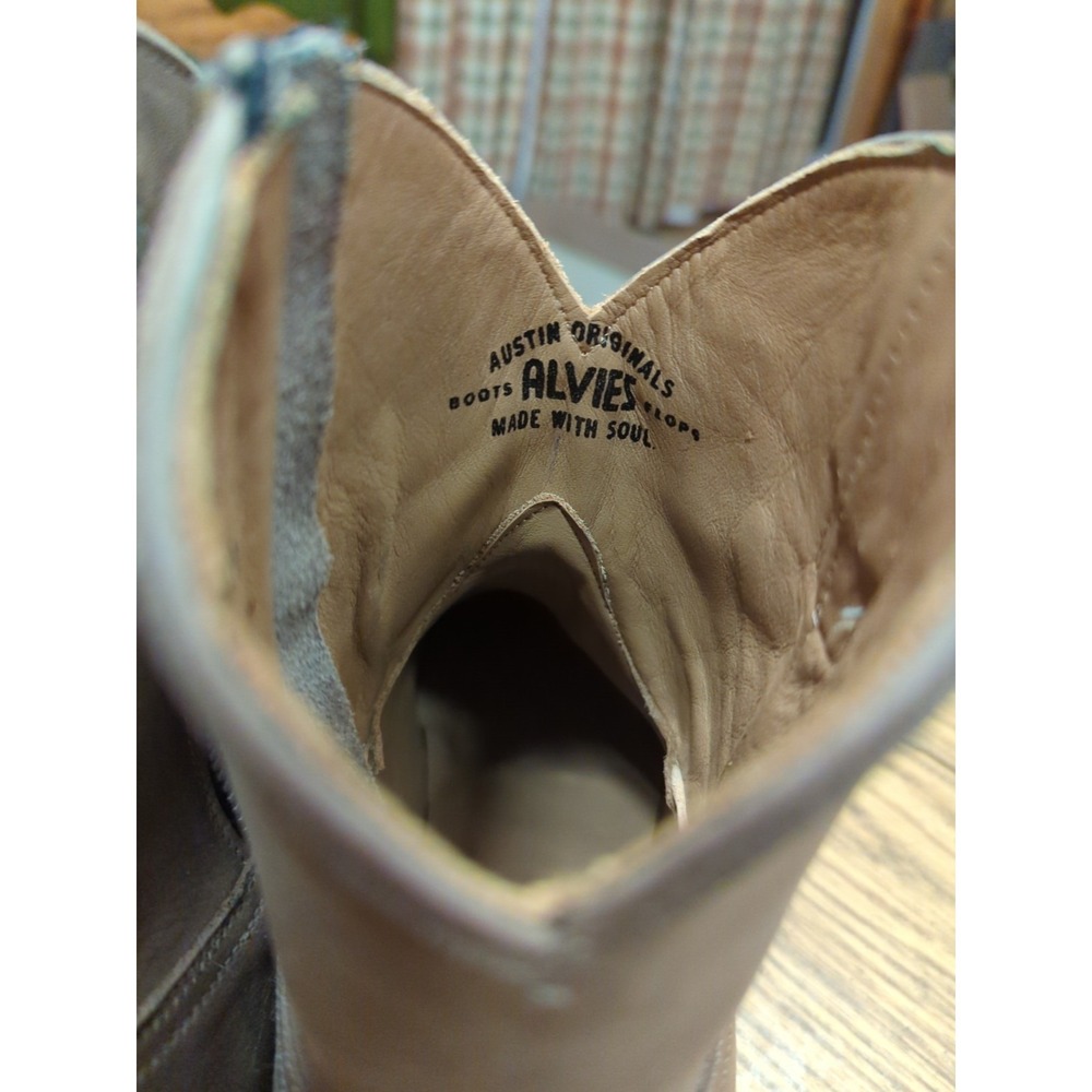 Women's Alvies The Rainey Gray Leather Cowgirl Ankle Boots Size 8.5 B - Picture 8 of 11